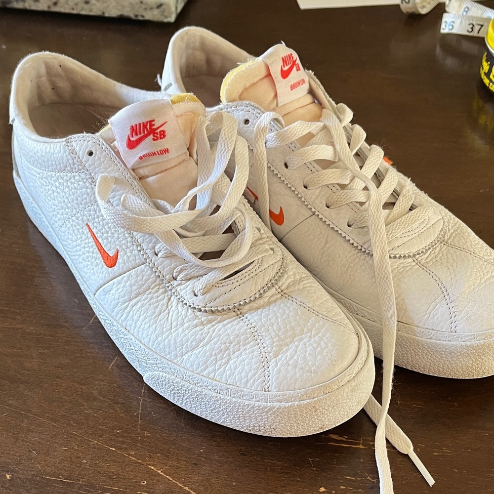 Nike White and Orange Sneakers